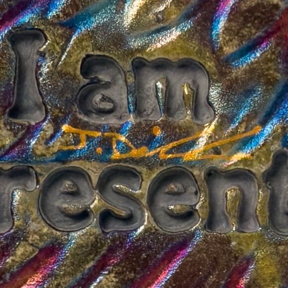 Raku Pottery Hummingbird Medallion Ornament Signed Jeremy Diller Double Sided - Picture 4 of 5